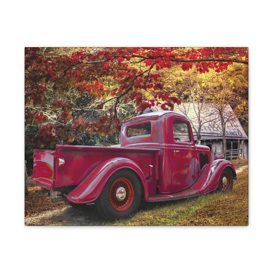 Country Girl Gone City Vintage Truck Canvas Wall Art, Rustic Home Decor, Gift for Car Lovers, Autumn Decor, Farmhouse Wall Art