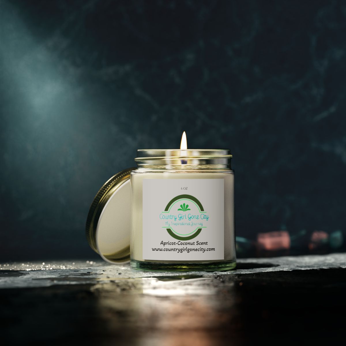 Eco-friendly and non-toxic Coconut Apricot Wax, hand-poured in the USA Scented Candle