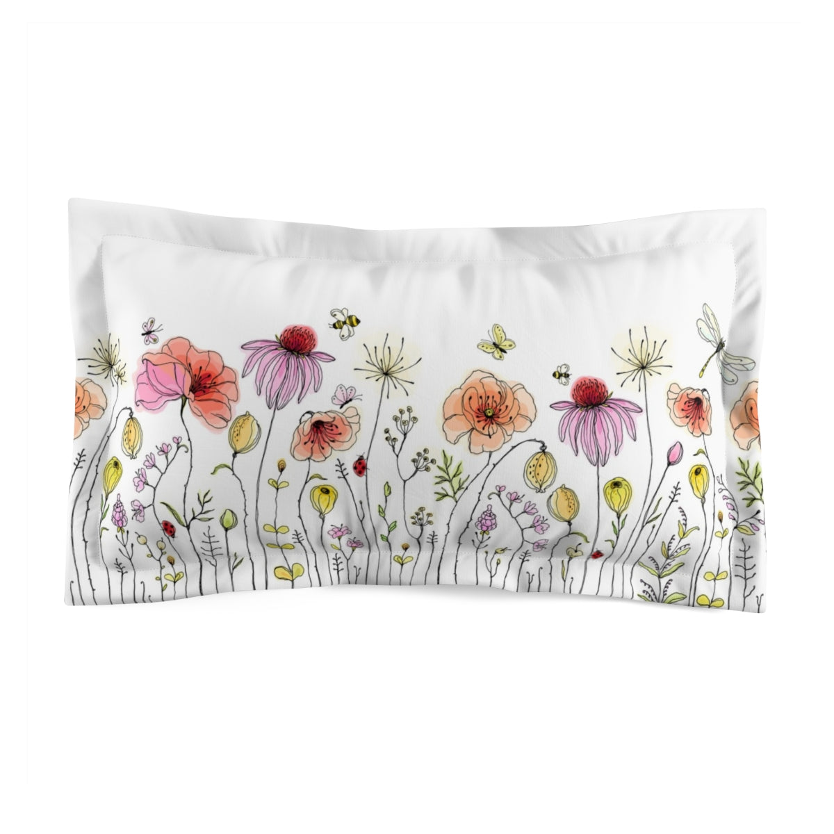 Country Girl Gone City Floral Microfiber Pillow Sham - Nature-Inspired Bedding Accessory