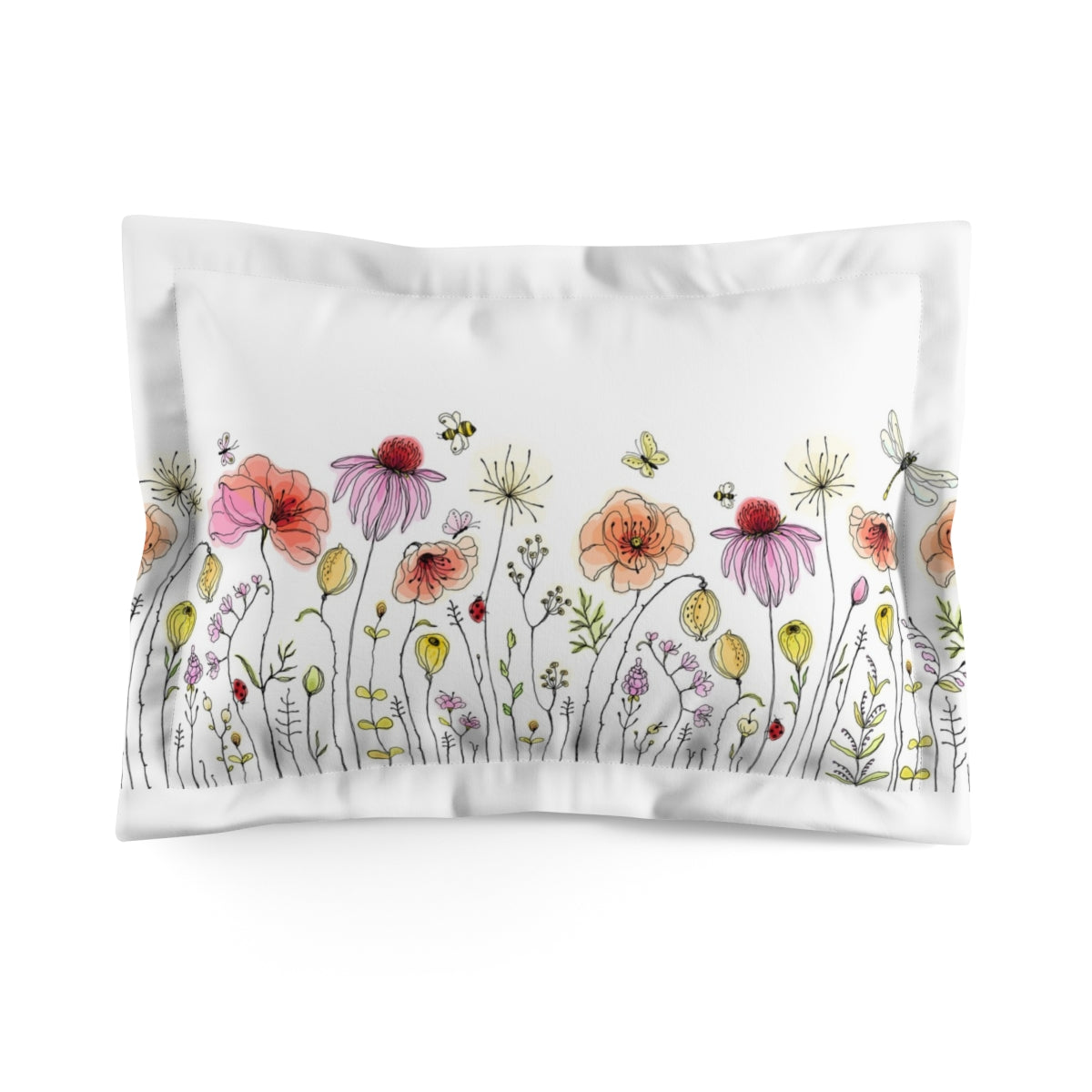 Country Girl Gone City Floral Microfiber Pillow Sham - Nature-Inspired Bedding Accessory